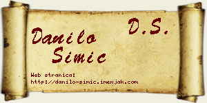 Danilo Simić vizit kartica